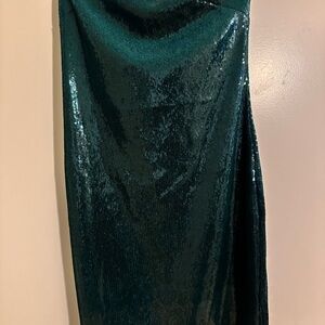 Express Strapless Sequin Dress - Emerald Green